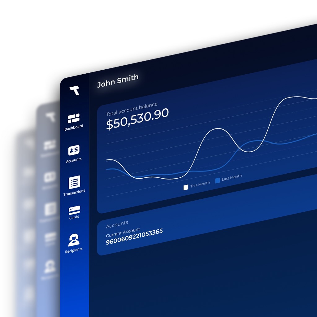 Tokenizer mobile banking dashboard